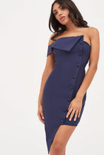 Load image into Gallery viewer, BUTTON DETAIL ASYMMETRIC DRESS