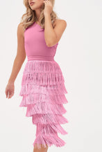 Load image into Gallery viewer, FRINGE MIDI DRESS - PINK