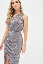 Load image into Gallery viewer, SEQUIN ONE SHOULDER MIDI