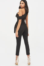 Load image into Gallery viewer, CUT OUT ONE SHOULDER LAPEL TAILORED JUMPSUIT - BLACK