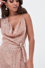 Load image into Gallery viewer, SEQUIN CULOTTE JUMPSUIT