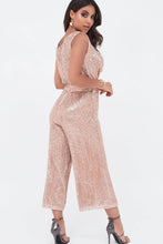 Load image into Gallery viewer, SEQUIN CULOTTE JUMPSUIT