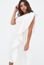 Load image into Gallery viewer, FRILL MIDI DRESS - WHITE
