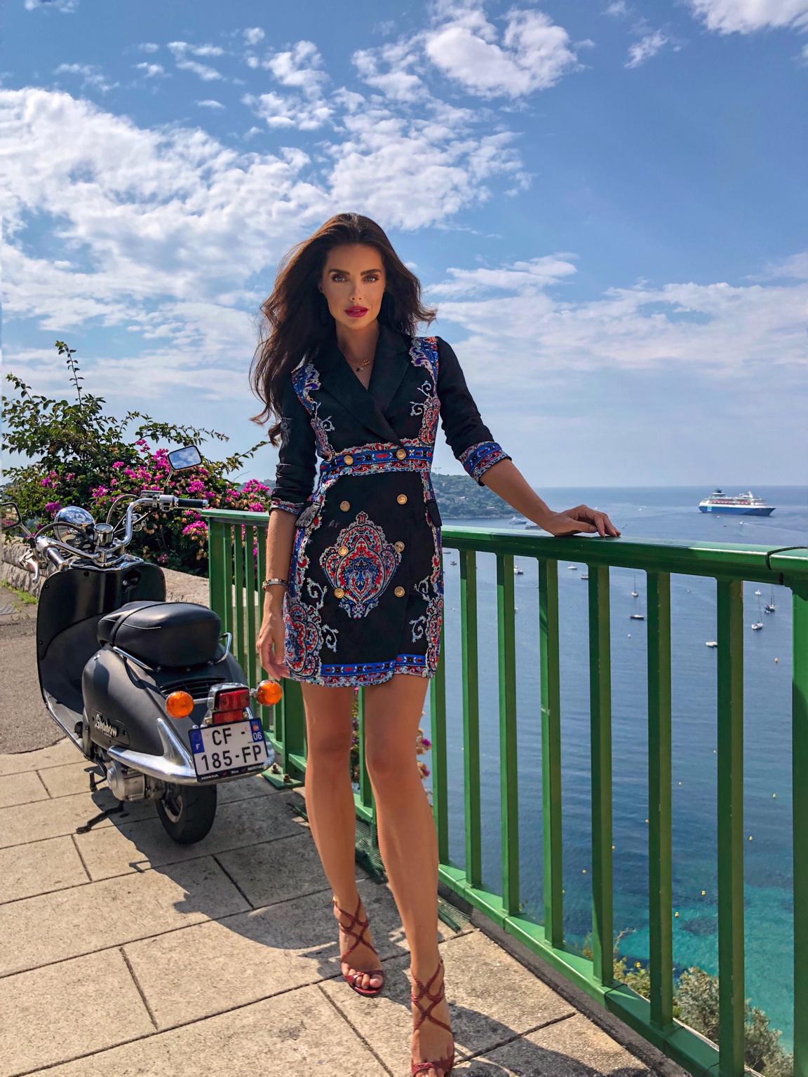 BLACK BLAZER DRESS COMINO COUTURE GRID