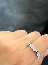 Load image into Gallery viewer, Eternity Evil Eye Band - Silver